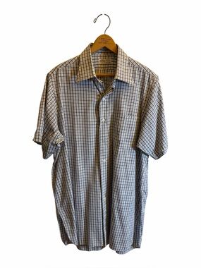 Vintage Bowring Arundel & Co Bespoke Shirt Jermyn St London Purple Plaid L